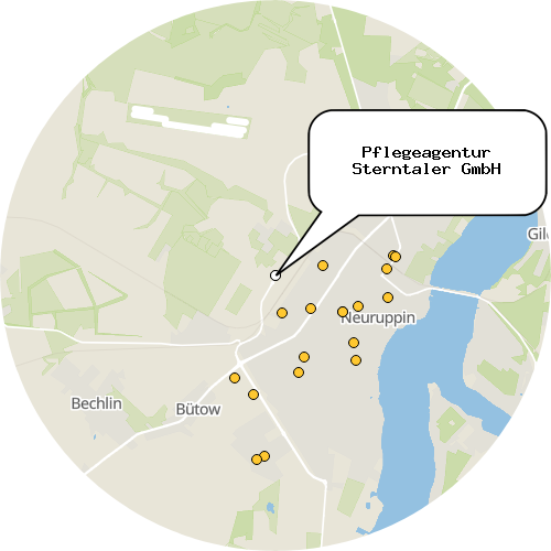 Kartenausschnitt für die Firma Pflegeagentur Sterntaler GmbH