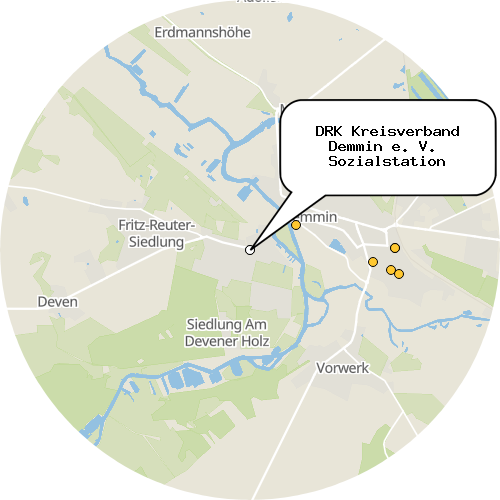Kartenausschnitt für die Firma DRK Kreisverband Demmin e. V.  Sozialstation