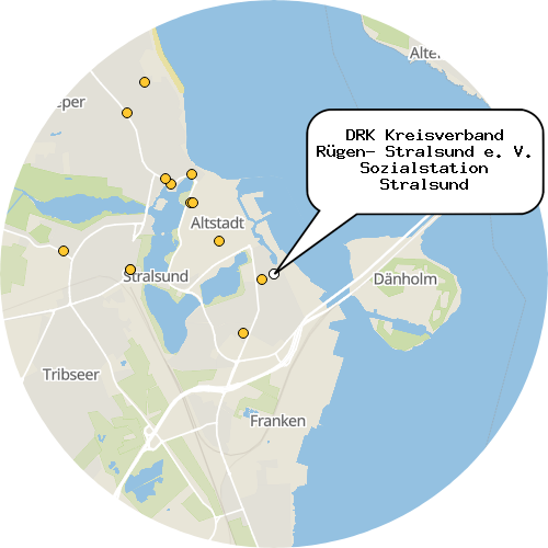 Kartenausschnitt für die Firma DRK Kreisverband Rügen- Stralsund e. V. Sozialstation Stralsund