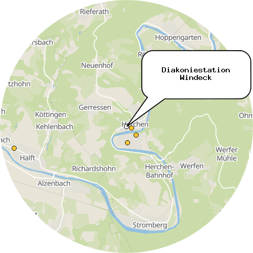 Kartenausschnitt für die Firma Diakoniestation Windeck