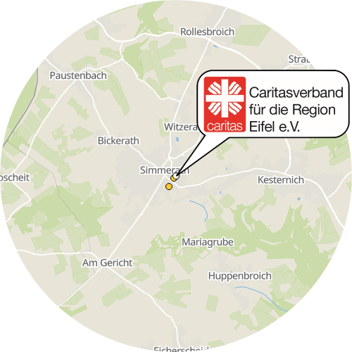 Kartenausschnitt für die Firma Caritas-Pflegestation Monschau-Roetgen-Simmerath