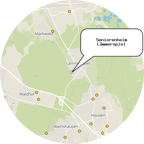 Kartenausschnitt für die Firma Seniorenheim Lämmerspiel