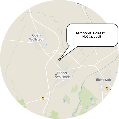 Kartenausschnitt für die Firma Kursana Domizil Wöllstadt