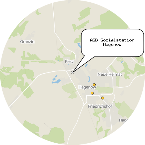 Kartenausschnitt für die Firma ASB Sozialstation Hagenow