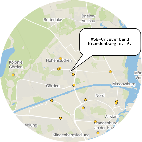 Kartenausschnitt für die Firma ASB-Ortsverband Brandenburg e. V.