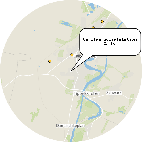 Kartenausschnitt für die Firma Caritas-Sozialstation Calbe