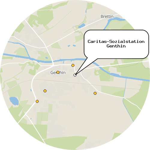 Kartenausschnitt für die Firma Caritas-Sozialstation Genthin
