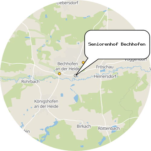 Kartenausschnitt für die Firma Seniorenhof Bechhofen