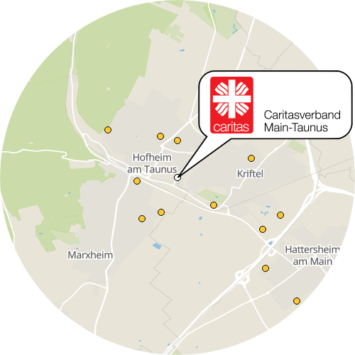 Kartenausschnitt für die Firma Caritas-Sozialstation Hofheim/Eppstein/Kelkheim
