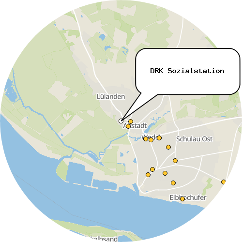Kartenausschnitt für die Firma DRK Sozialstation