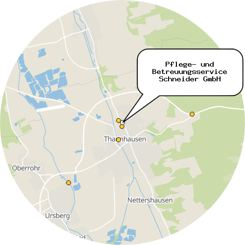 Kartenausschnitt für die Firma Pflege- und Betreuungsservice Schneider GmbH