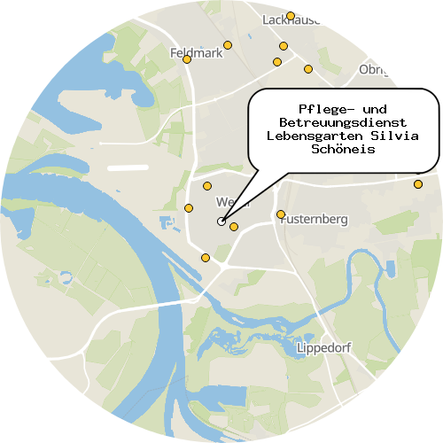 Kartenausschnitt für die Firma Pflege- und Betreuungsdienst Lebensgarten Silvia Schöneis