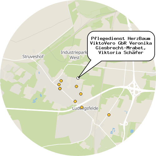Kartenausschnitt für die Firma Pflegedienst HerzBaum ViktoVero GbR Veronika Giesbrecht-Mrabet, Viktoria Schäfer