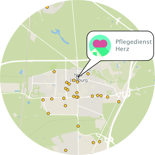 Kartenausschnitt für die Firma Pflegedienst Herz GmbH