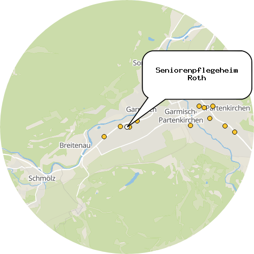 Kartenausschnitt für die Firma Seniorenpflegeheim Roth