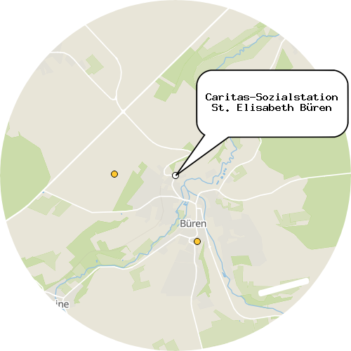 Kartenausschnitt für die Firma Caritas-Sozialstation St. Elisabeth Büren