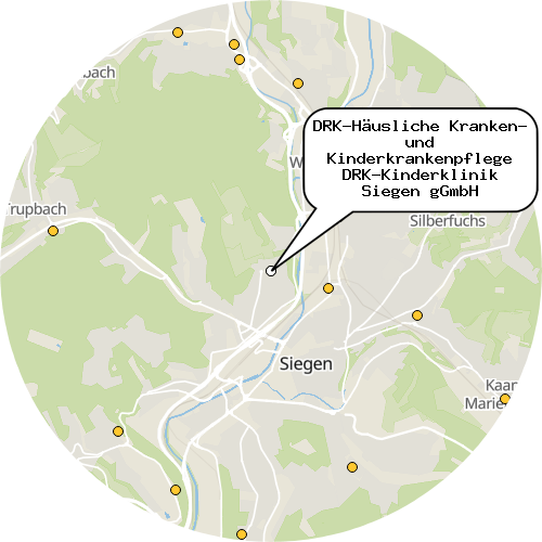 Kartenausschnitt für die Firma DRK-Häusliche Kranken- und Kinderkrankenpflege DRK-Kinderklinik Siegen gGmbH