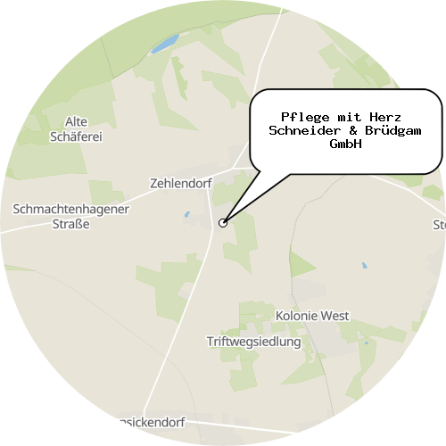 Kartenausschnitt für die Firma Pflege mit Herz  Schneider & Brüdgam GmbH