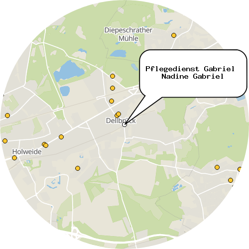 Kartenausschnitt für die Firma Pflegedienst Gabriel  Nadine Gabriel
