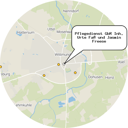 Kartenausschnitt für die Firma Pflegedienst GbR Inh. Urte Faß und Jasmin Freese