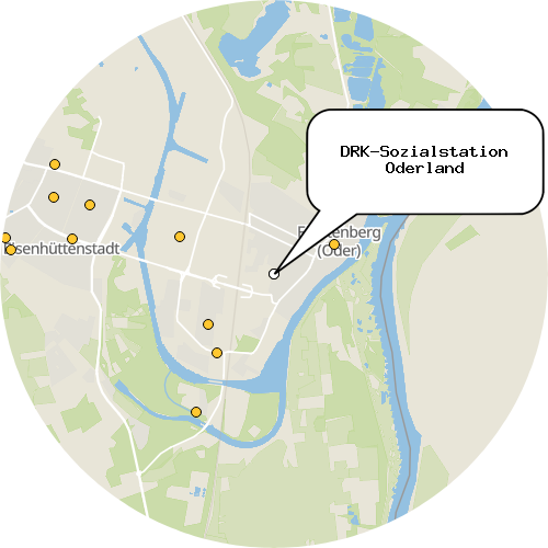 Kartenausschnitt für die Firma DRK-Sozialstation Oderland