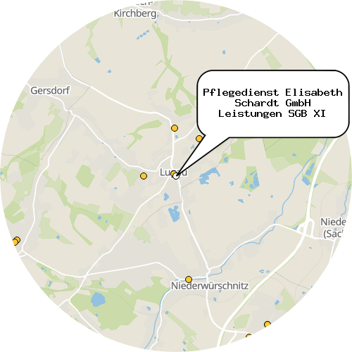 Kartenausschnitt für die Firma Pflegedienst Elisabeth Schardt GmbH Leistungen SGB XI