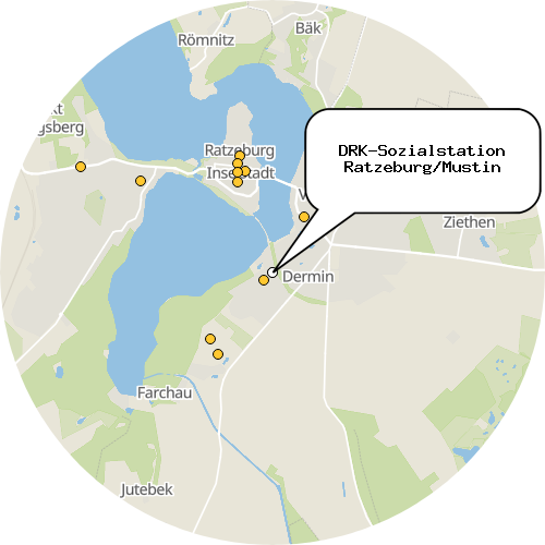 Kartenausschnitt für die Firma DRK-Sozialstation Ratzeburg/Mustin