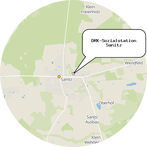 Kartenausschnitt für die Firma DRK-Sozialstation Sanitz
