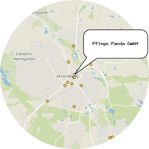 Kartenausschnitt für die Firma Pflege Panda GmbH