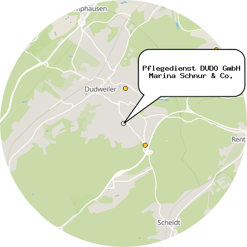 Kartenausschnitt für die Firma Pflegedienst DUDO GmbH Marina Schnur & Co.