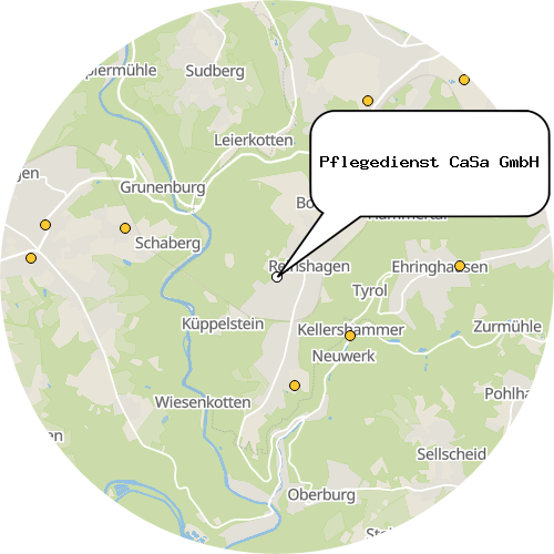 Kartenausschnitt für die Firma Pflegedienst CaSa GmbH