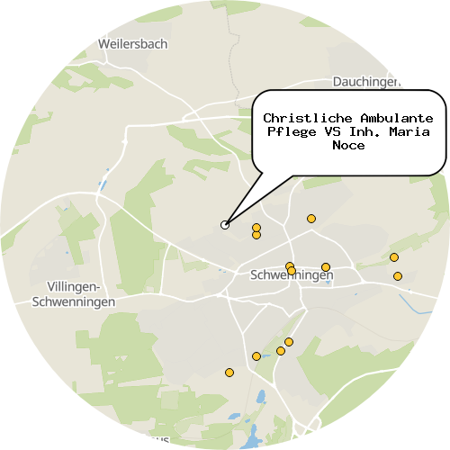 Kartenausschnitt für die Firma Christliche Ambulante Pflege VS Inh. Maria Noce