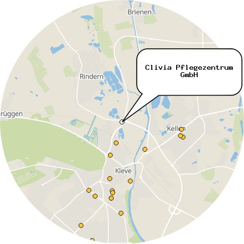 Kartenausschnitt für die Firma Clivia Pflegezentrum GmbH