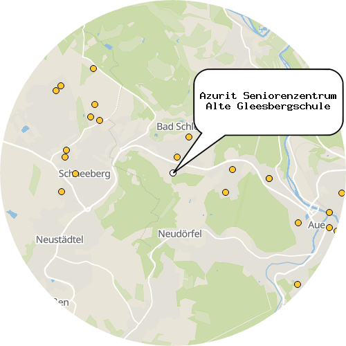 Kartenausschnitt für die Firma Azurit Seniorenzentrum Alte Gleesbergschule