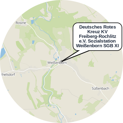 Kartenausschnitt für die Firma Deutsches Rotes Kreuz KV Freiberg-Rochlitz e.V. Sozialstation Weißenborn SGB XI
