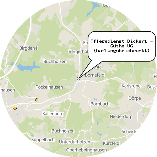 Kartenausschnitt für die Firma Pflegedienst Bickert - Güthe UG (haftungsbeschränkt)