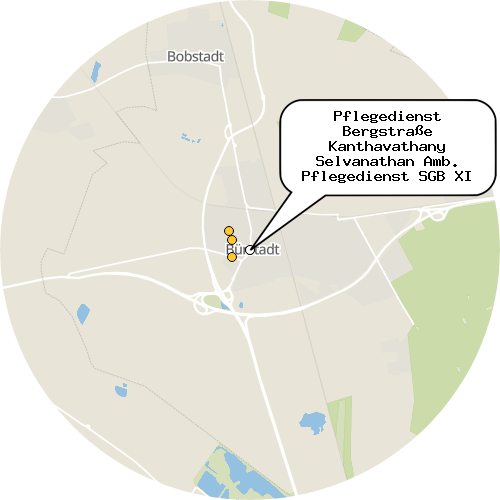 Kartenausschnitt für die Firma Pflegedienst Bergstraße Kanthavathany Selvanathan Amb. Pflegedienst SGB XI