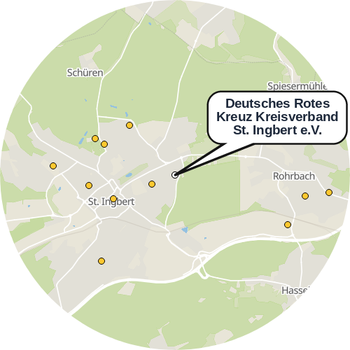 Kartenausschnitt für die Firma Deutsches Rotes Kreuz Kreisverband St. Ingbert e.V.