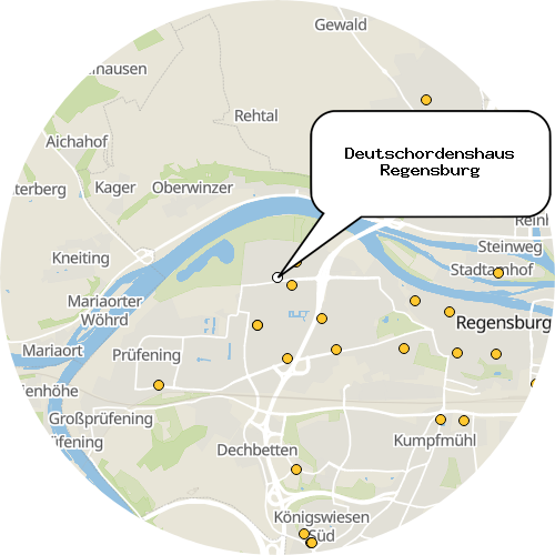 Kartenausschnitt für die Firma Deutschordenshaus Regensburg