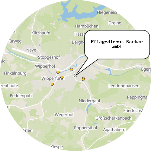 Kartenausschnitt für die Firma Pflegedienst Becker GmbH