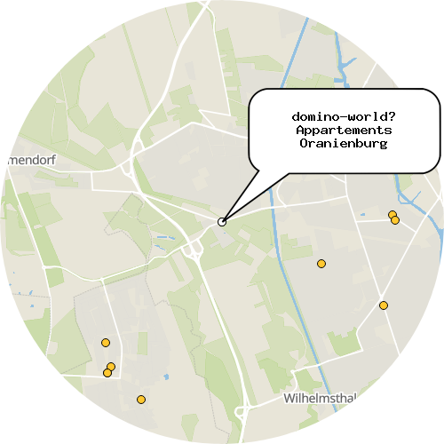 Kartenausschnitt für die Firma domino-world™ Appartements Oranienburg