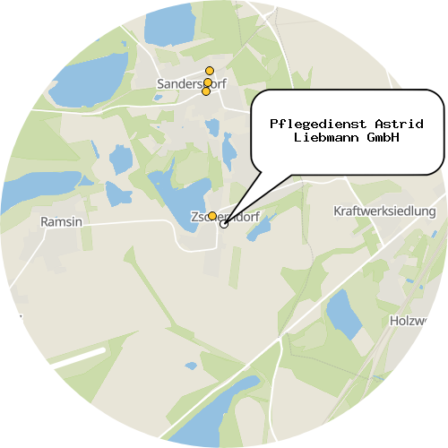 Kartenausschnitt für die Firma Pflegedienst Astrid Liebmann GmbH