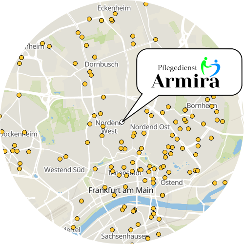 Kartenausschnitt für die Firma Pflegedienst ARMIRA GmbH