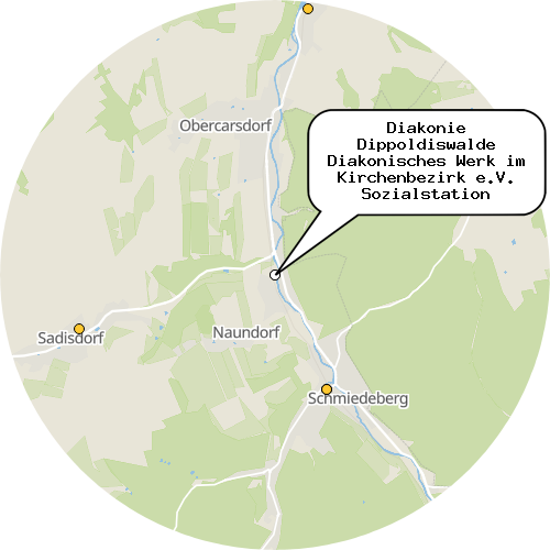 Kartenausschnitt für die Firma Diakonie Dippoldiswalde Diakonisches Werk im Kirchenbezirk e.V. Sozialstation