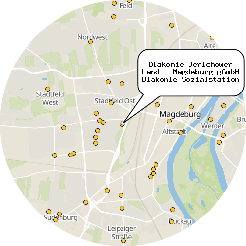 Kartenausschnitt für die Firma Diakonie Jerichower Land - Magdeburg gGmbH Diakonie Sozialstation