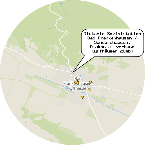 Kartenausschnitt für die Firma Diakonie Sozialstation Bad Frankenhausen / Sondershausen, Diakonie- verbund Kyffhäuser gGmbH