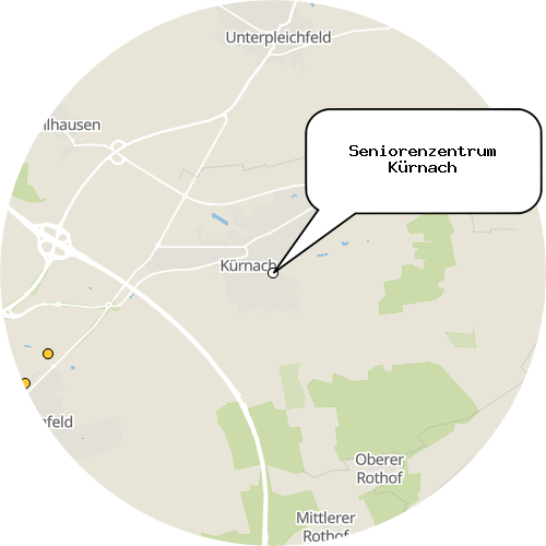 Kartenausschnitt für die Firma Seniorenzentrum Kürnach