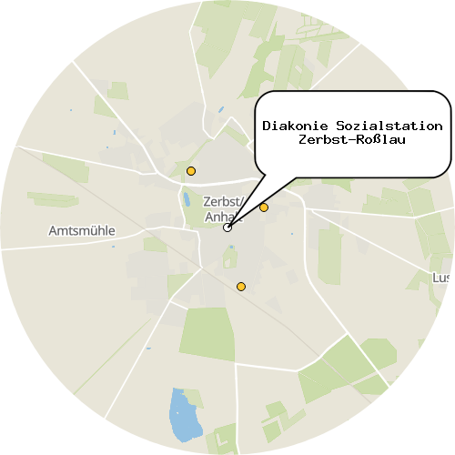 Kartenausschnitt für die Firma Diakonie Sozialstation Zerbst-Roßlau