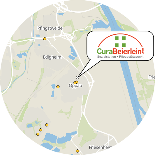 Kartenausschnitt für die Firma CuraBeierlein GmbH Ambulantes Hilfezentrum