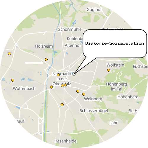 Kartenausschnitt für die Firma Diakonie-Sozialstation